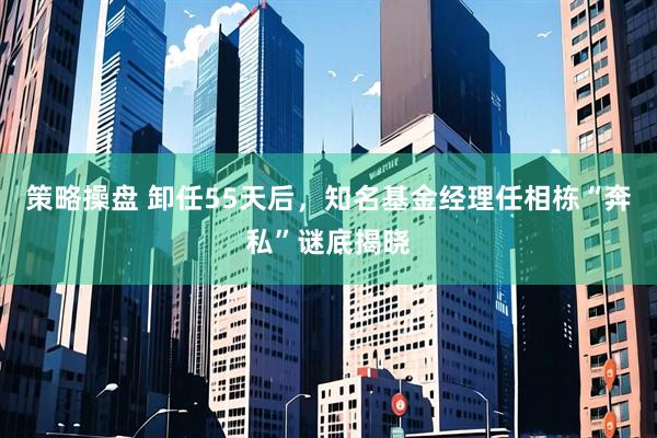 策略操盘 卸任55天后，知名基金经理任相栋“奔私”谜底揭晓